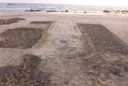 Ngapali beach, mined sand pits.